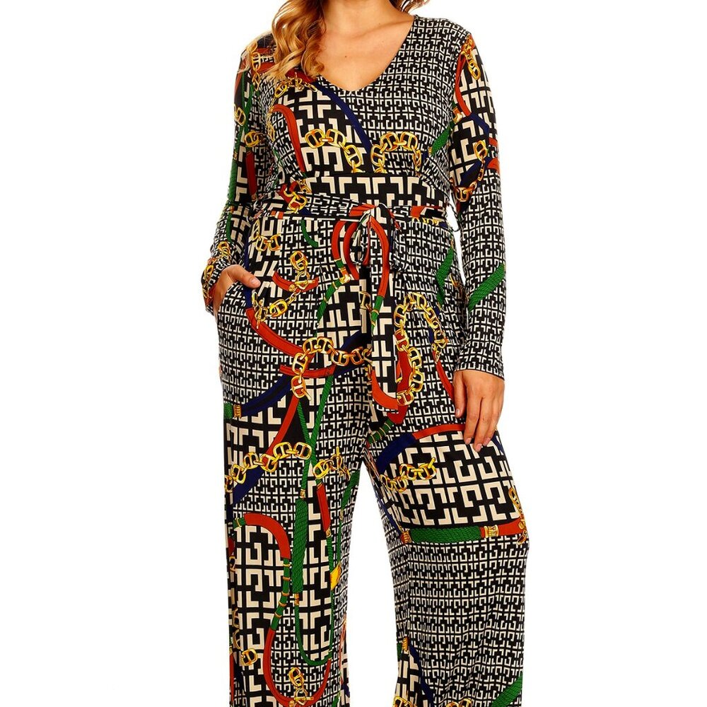 PLUS SIZE Printed Relax Fit Jumpsuit